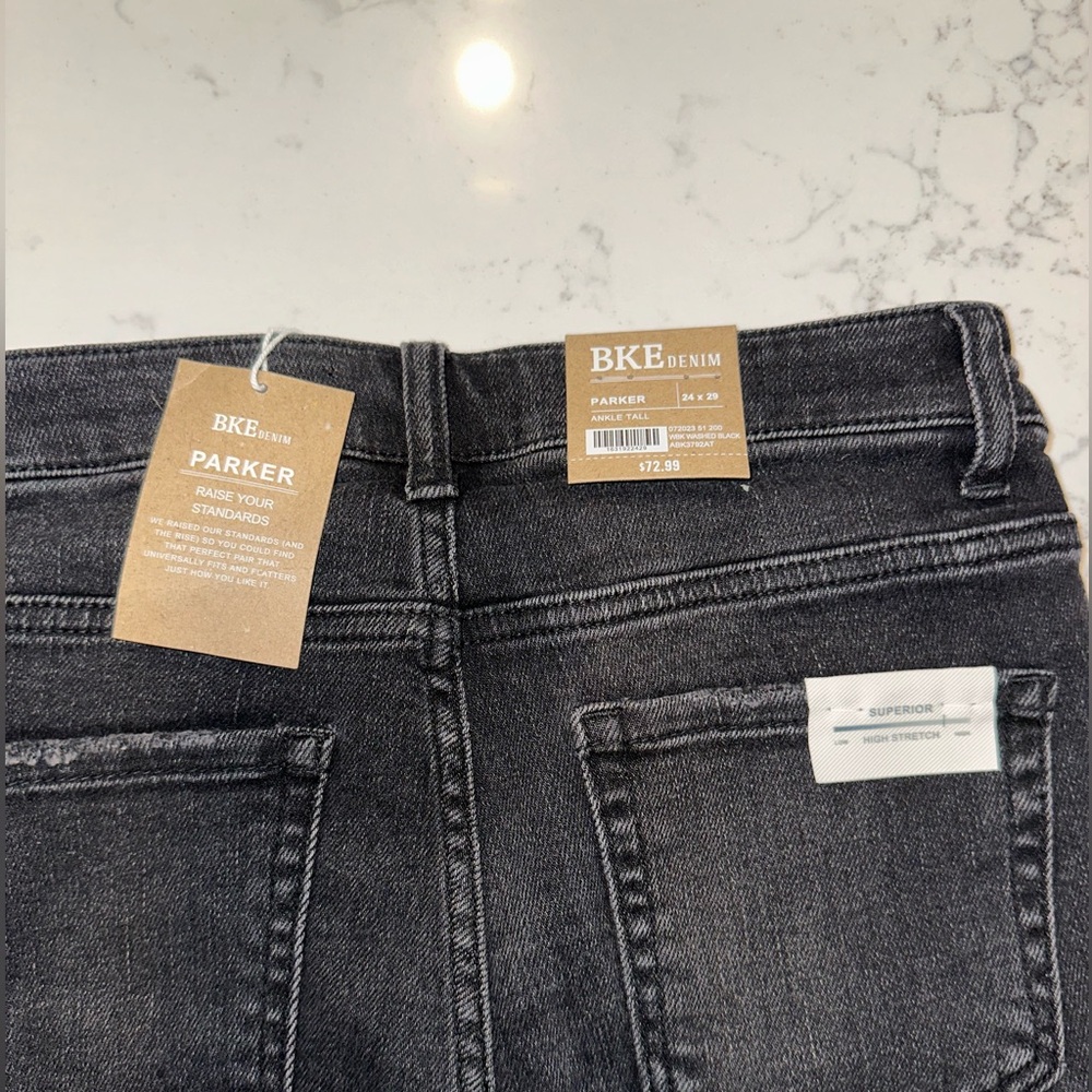 BKE jeans black 24 x 29 superior stretch Parker ankle tall - Picture 2 of 4